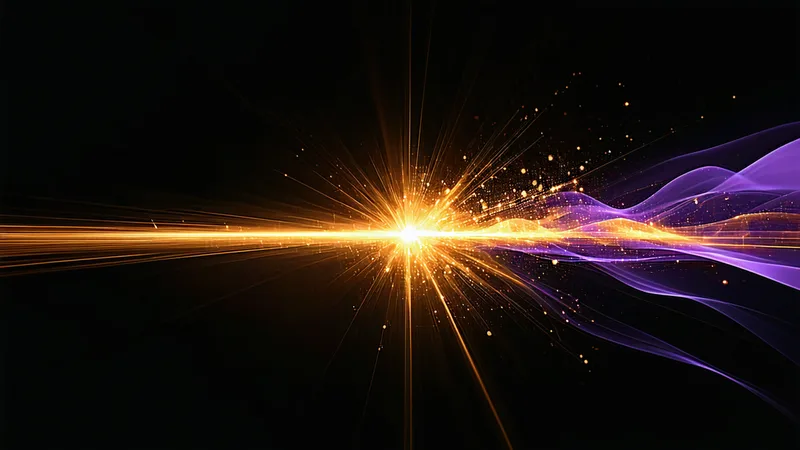 Abstract trigger event visualization with an amber burst triggering a new pipeline flow